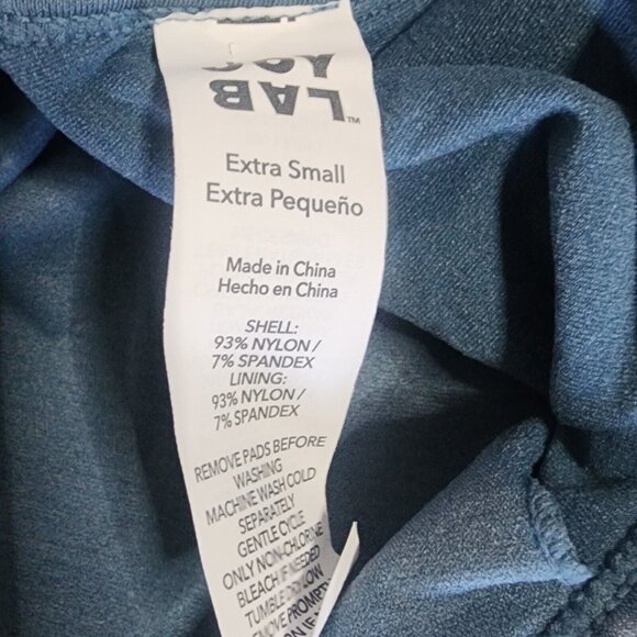 NWT JOY LAB Solid All Blue One Piece Bodysuit Activewear Womens Size XS - Picture 2 of 6